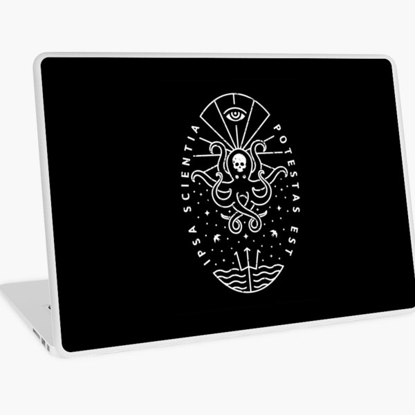 Knowledge - White/Skull Laptop Skin