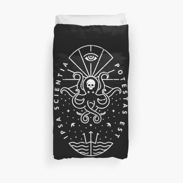 Knowledge - White/Skull Duvet Cover