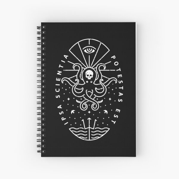 Knowledge - White/Skull Spiral Notebook