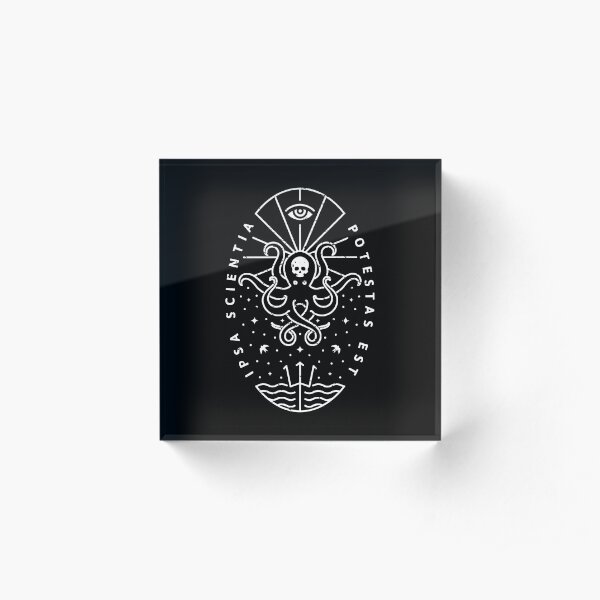 Knowledge - White/Skull Acrylic Block