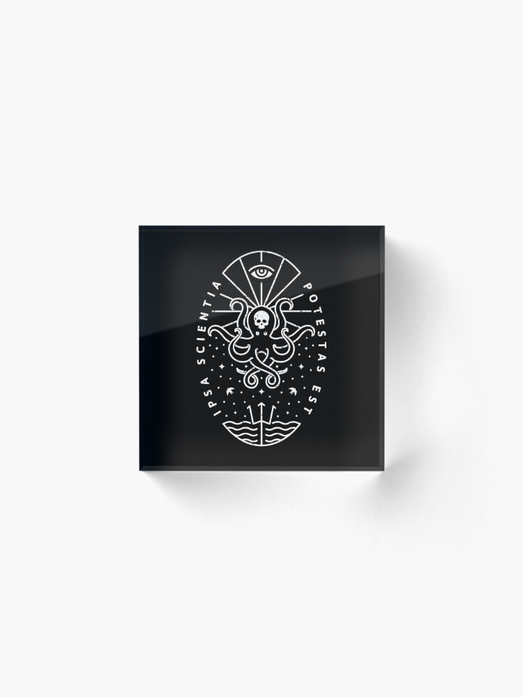 Alternate view of Knowledge - White/Skull Acrylic Block