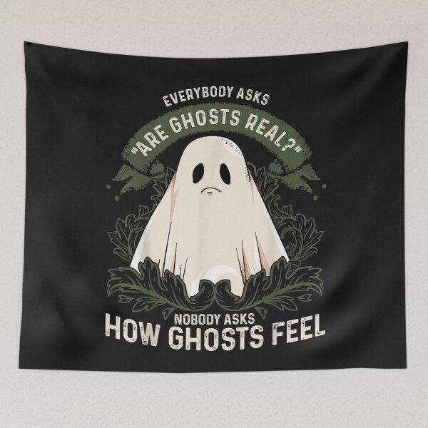 Item preview, Sad Ghost Sheet Ghost Funny Paranormal Ghost Hunting Spirits designed and sold by NaomiTankersly.