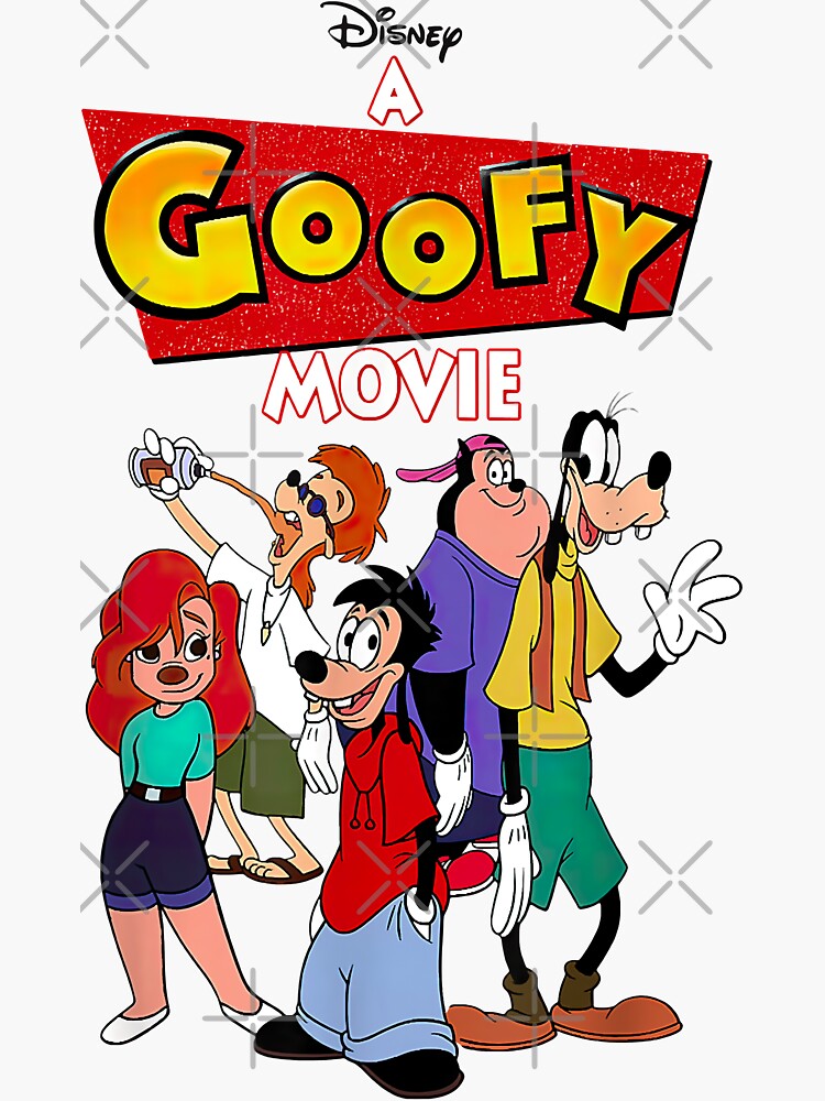 a-goofy-movie-group-shot-logo-sticker-for-sale-by-seanakelly-redbubble