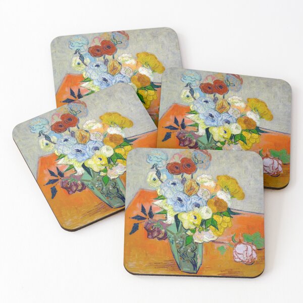 Item preview, Japanese Vase with Roses and Anemones designed and sold by SimpleJoyStyle.