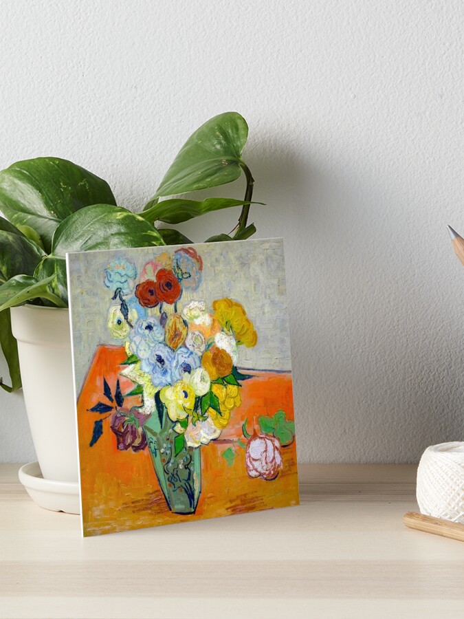 Art Prints of Japanese Vase with Roses & Anemonies by Van Gogh