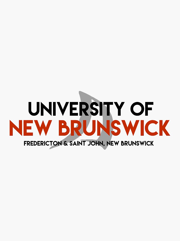 "University of New Brunswick with logo" Sticker for Sale by