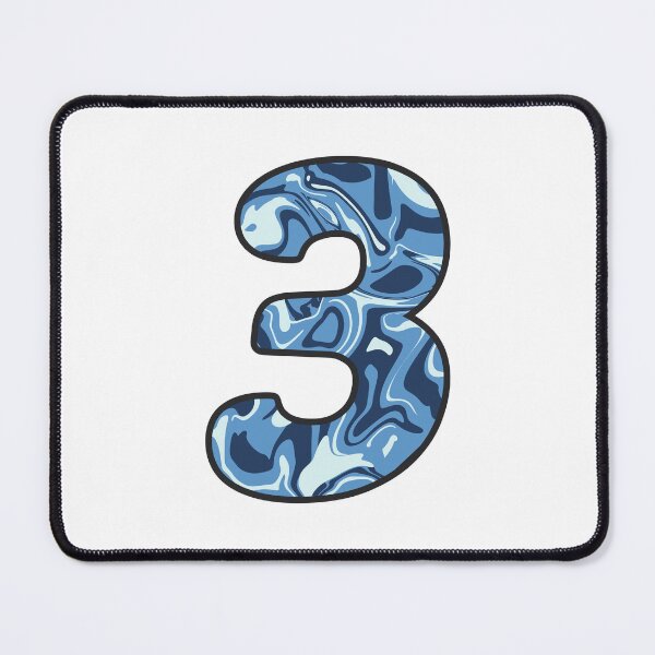 Item preview, 3 (Three) - Blue Marble Alphabet Letter designed and sold by Emmyteddy.