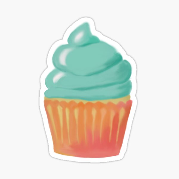 Watercolor Cupcakes For Breakfast Sticker