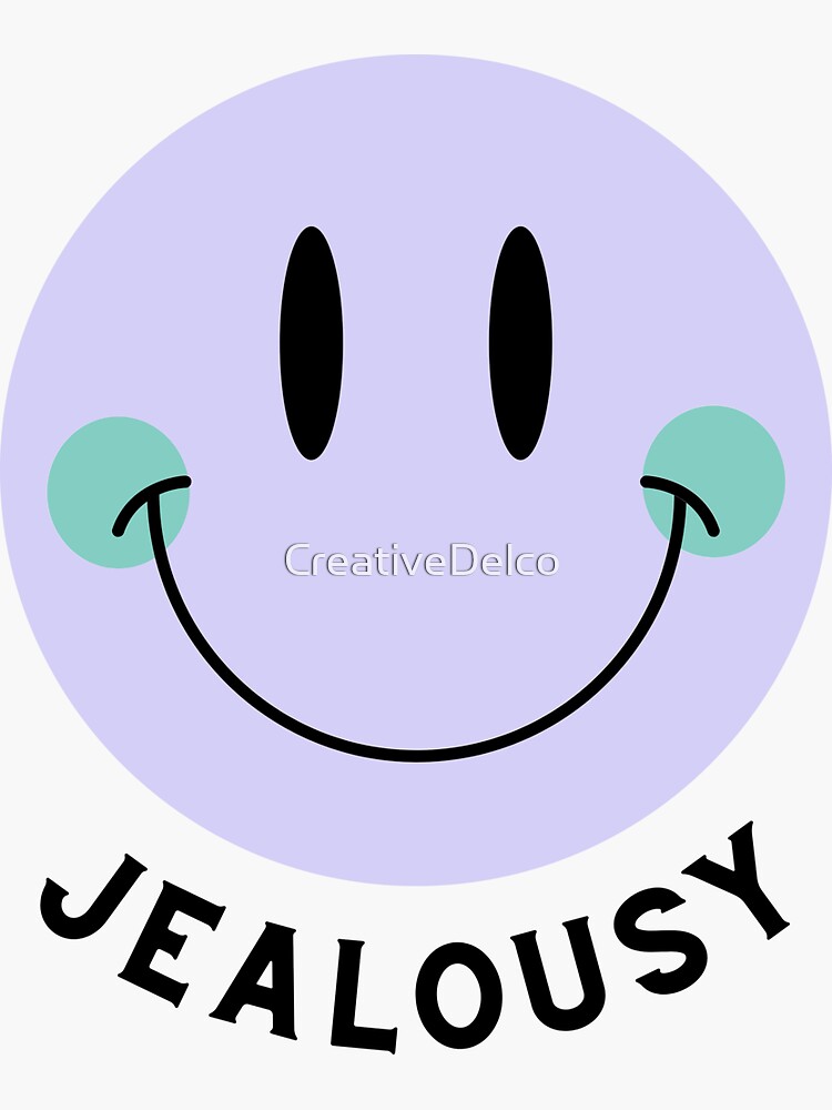 "PURPLE JEALOUSY HAPY FACE" Sticker for Sale by CreativeDelco Redbubble