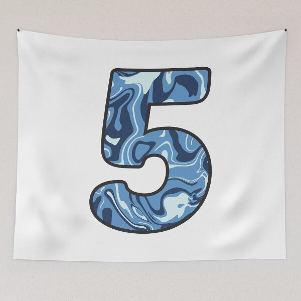 Item preview, 5 (Five) - Blue Marble Alphabet Letter designed and sold by Emmyteddy.