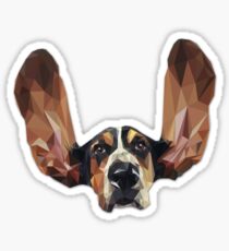 Pegatina Basset Hound Low Poly