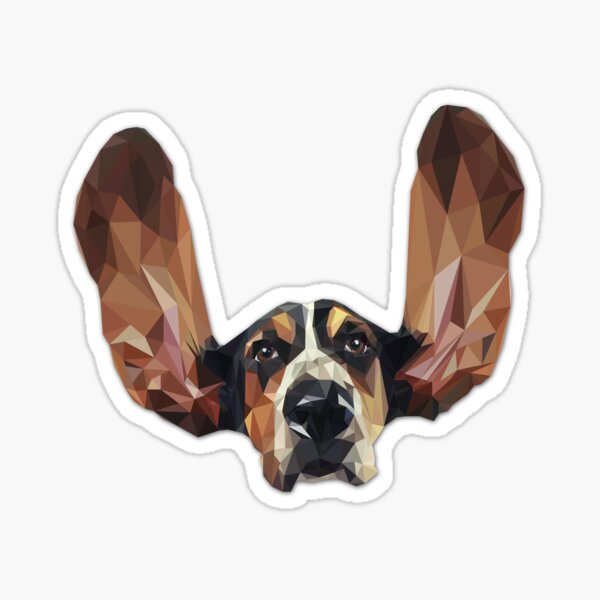 Basset Hound Low Poly Sticker