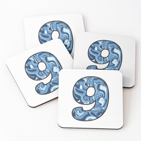 Item preview, 9 (Nine) - Blue Marble Alphabet Letter designed and sold by Emmyteddy.