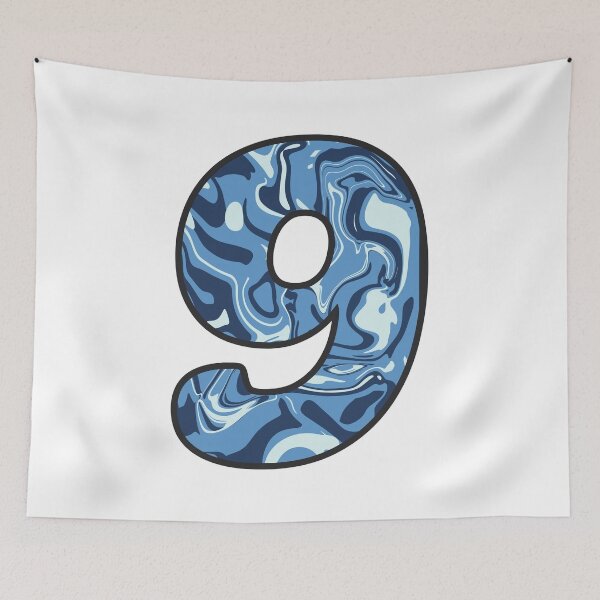 Item preview, 9 (Nine) - Blue Marble Alphabet Letter designed and sold by Emmyteddy.