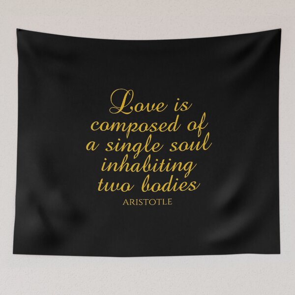 Item preview, Love Is Composed Of A Single Soul Inhabiting Two Bodies - Aristotle - Gold designed and sold by PhiloJourney.