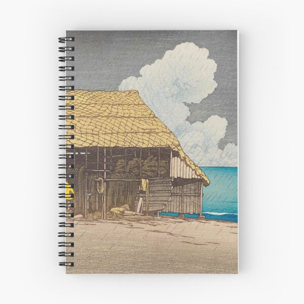 Item preview, Beach shed at Himi in Etchu Province by Kawase Hasui, restored vintage Japanese art designed and sold by FineJapan.