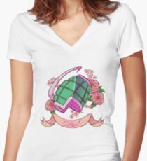 Camiseta entallada de cuello en V Explosiones suaves