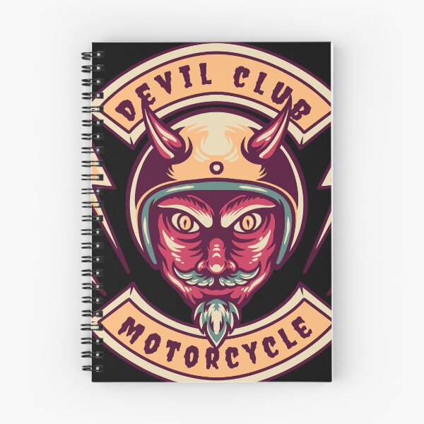 Item preview, Devil Club Motorcycle - Retro Illustration designed and sold by STR Graphs.