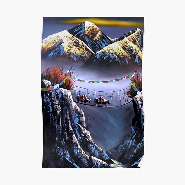 Panoramic View Of Everest Mountain Poster