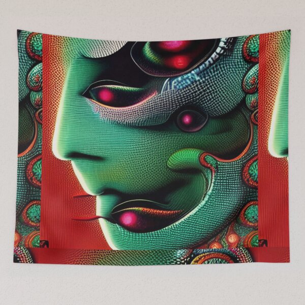 Item preview, Weird textured alien face designed and sold by dtmtattoo.