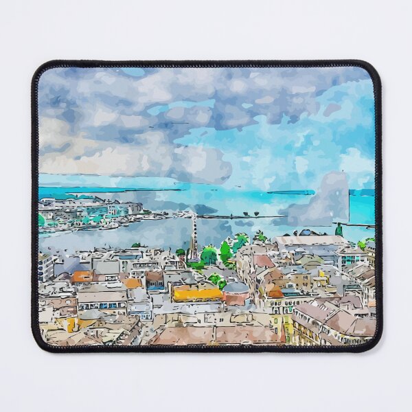 Item preview, Geneva from Cathedral Saint Pierre Switzerland Watercolor Illustration designed and sold by KawaiiTops.