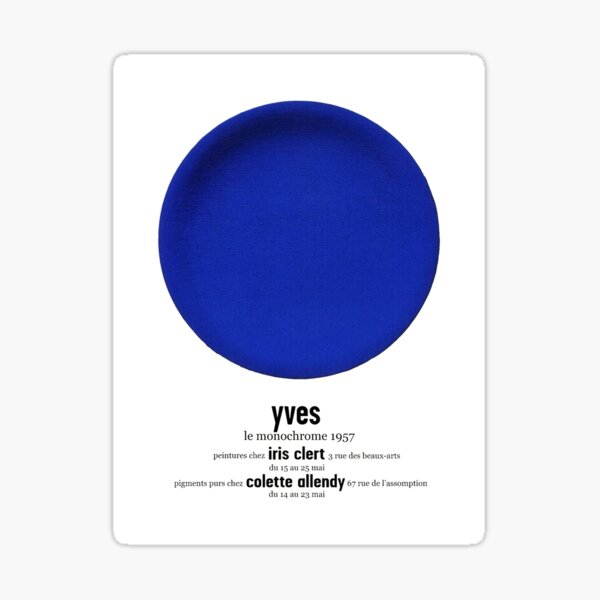 "Yves Klein Blue Circle" Sticker for Sale by RiveraStore Redbubble