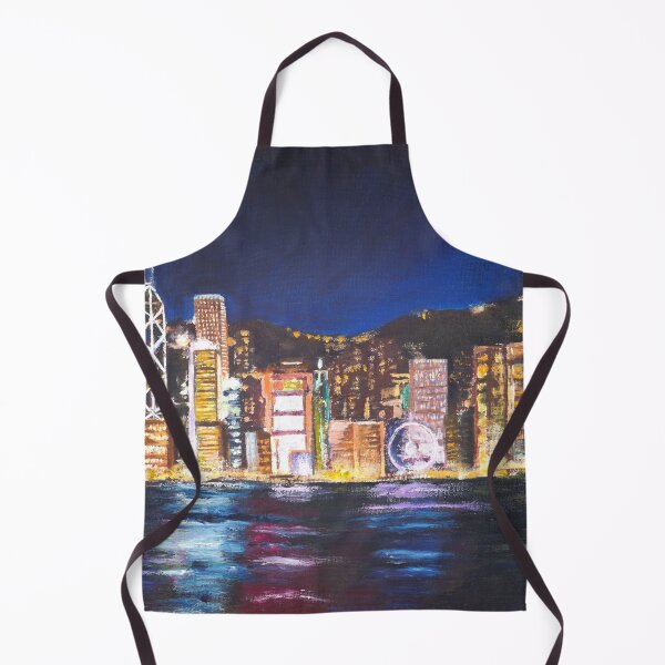 Item preview, hand painted Hong Kong Vitoria Harbor night view oil painting designed and sold by ColorandColor.