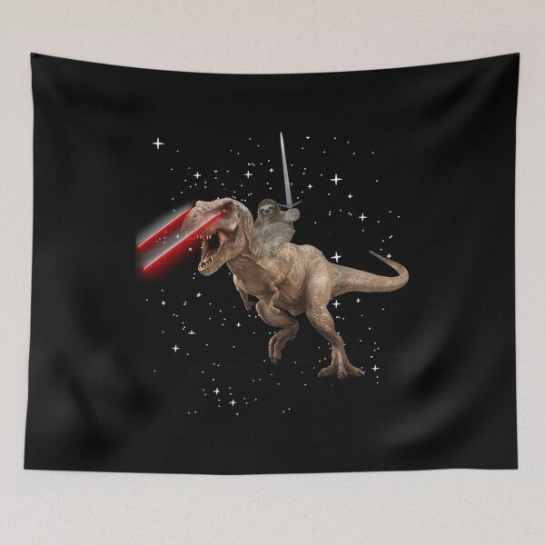 Item preview, Sloth With a Claymore Riding a T-rex Anime Manga Gift Fan designed and sold by KocsisRamona.