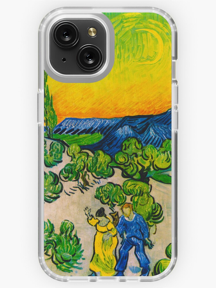 Landscape with Couple Walking and Crescent Moon - Vincent van Gogh | iPhone  Case