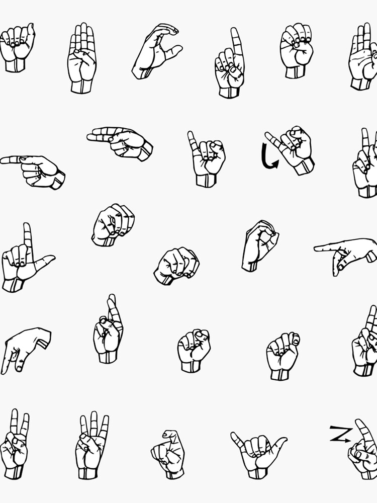 "ASL s ABCs Individual ASL Alphabet Letters Sign Language Design " Sticker for Sale by LetGrant