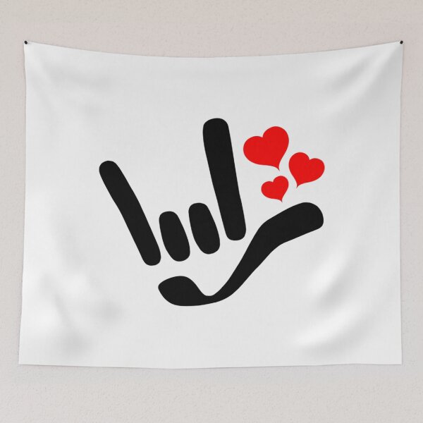 Item preview, ILY I Love You With Red Heart ASL American Sign Language Design   designed and sold by LetGrant.