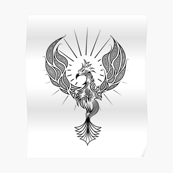 Phoenix Rising From Fire Tattoo Design