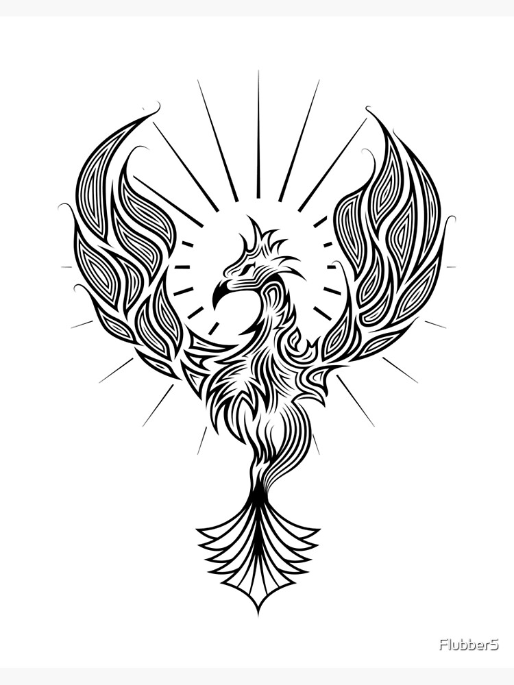 Tribal Phoenix Rising Tattoo Design Art Board Print By Flubber5 Redbubble