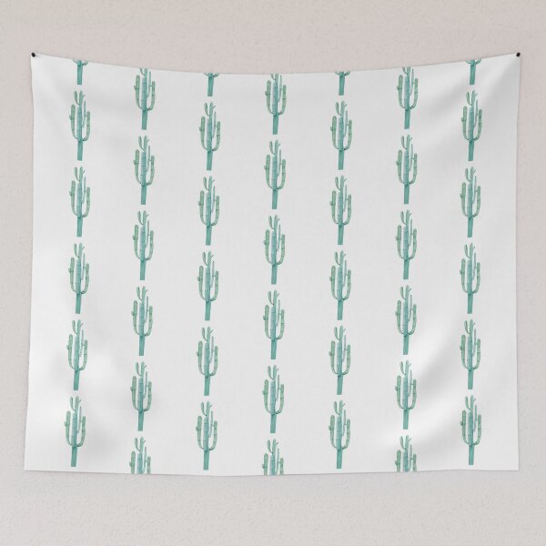 Item preview, Pretty Cactus White and Green Desert Cacti Illustration designed and sold by DesertDecor.