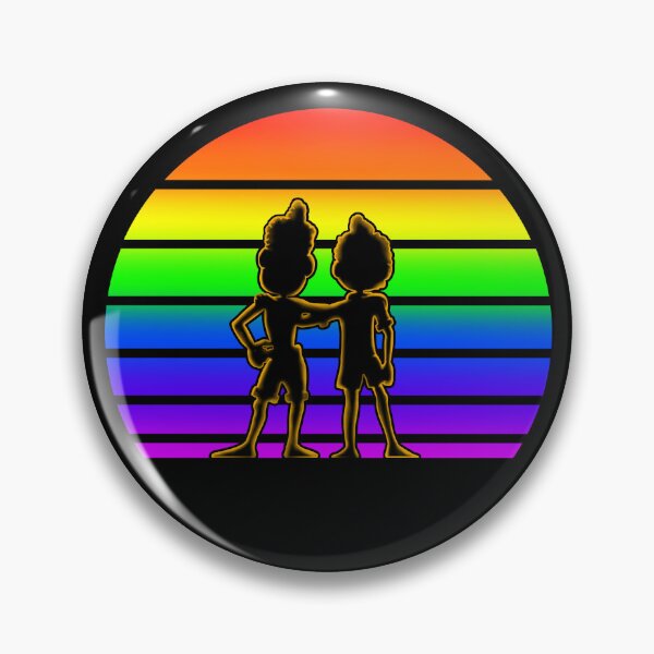 Item preview, Rainbow Sunset with Luca and Alberto - Cartoon Black designed and sold by Smagnaferous.