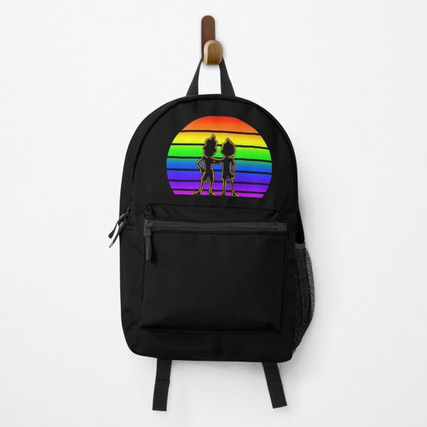 Item preview, Rainbow Sunset with Luca and Alberto - Cartoon Black designed and sold by Smagnaferous.
