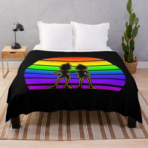 Item preview, Rainbow Sunset with Luca and Alberto - Cartoon Black designed and sold by Smagnaferous.