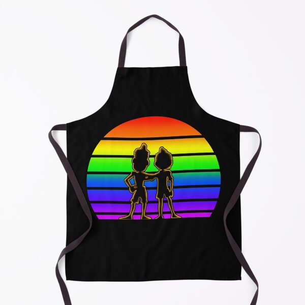 Item preview, Rainbow Sunset with Luca and Alberto - Cartoon Black designed and sold by Smagnaferous.