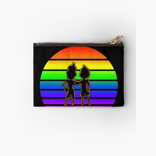 Item preview, Rainbow Sunset with Luca and Alberto - Cartoon Black designed and sold by Smagnaferous.