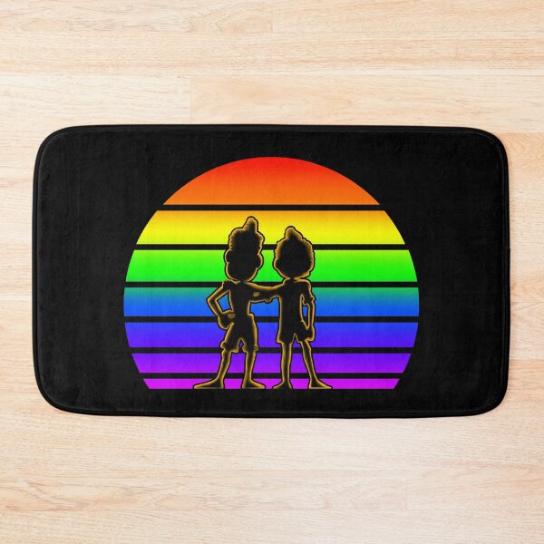 Item preview, Rainbow Sunset with Luca and Alberto - Cartoon Black designed and sold by Smagnaferous.