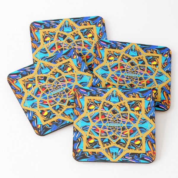 Item preview, Fluid Art Design - Marble Technique Mandala Digital Pattern Yellow designed and sold by AussieMuma.