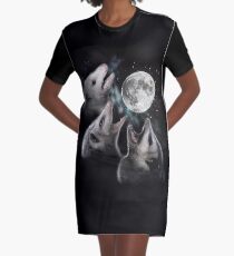 3 Opossum Mond T-Shirt Kleid