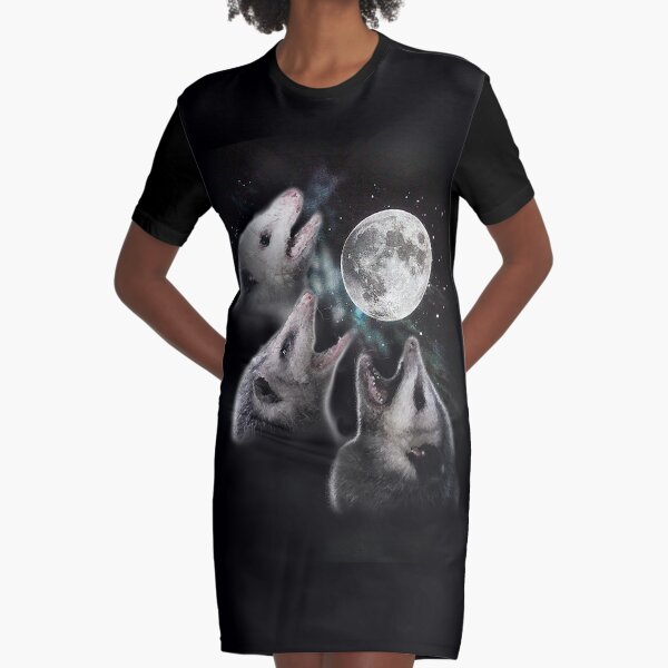 3 Opossum Moon Graphic T-Shirt Dress