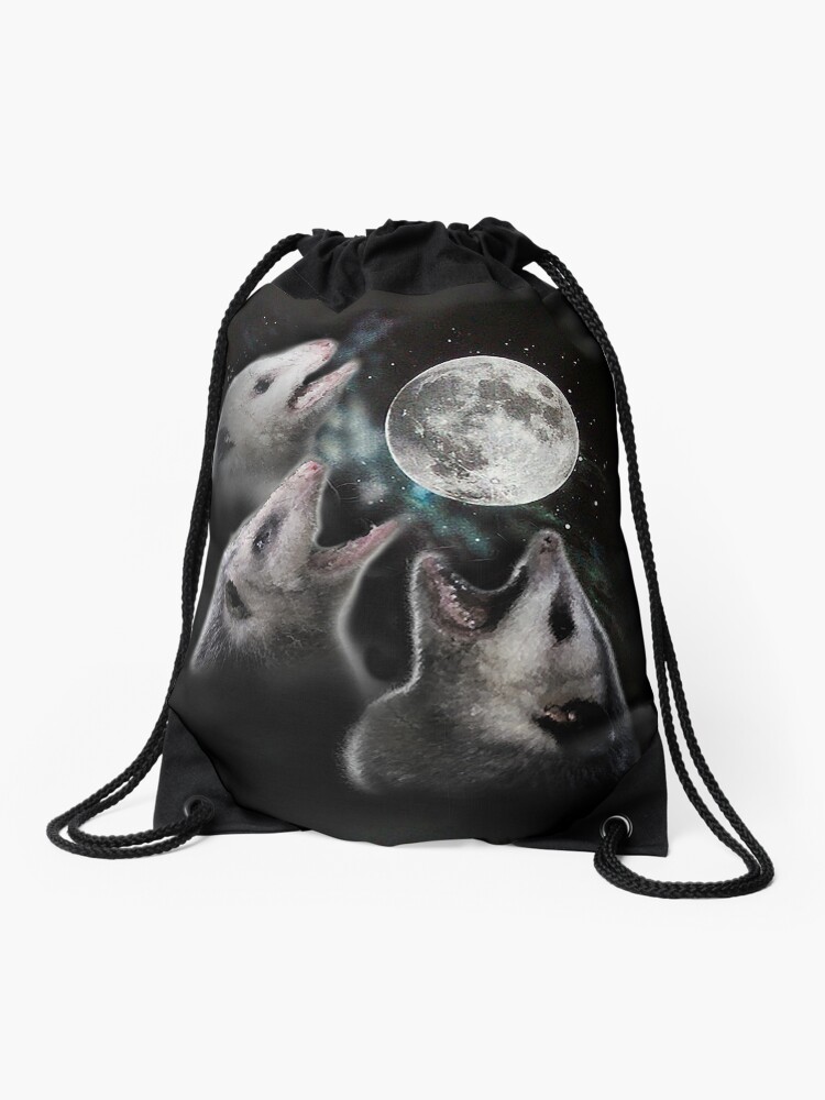 Thumbnail 1 of 3, Drawstring Bag, 3 Opossum Moon designed and sold by evilkidart.