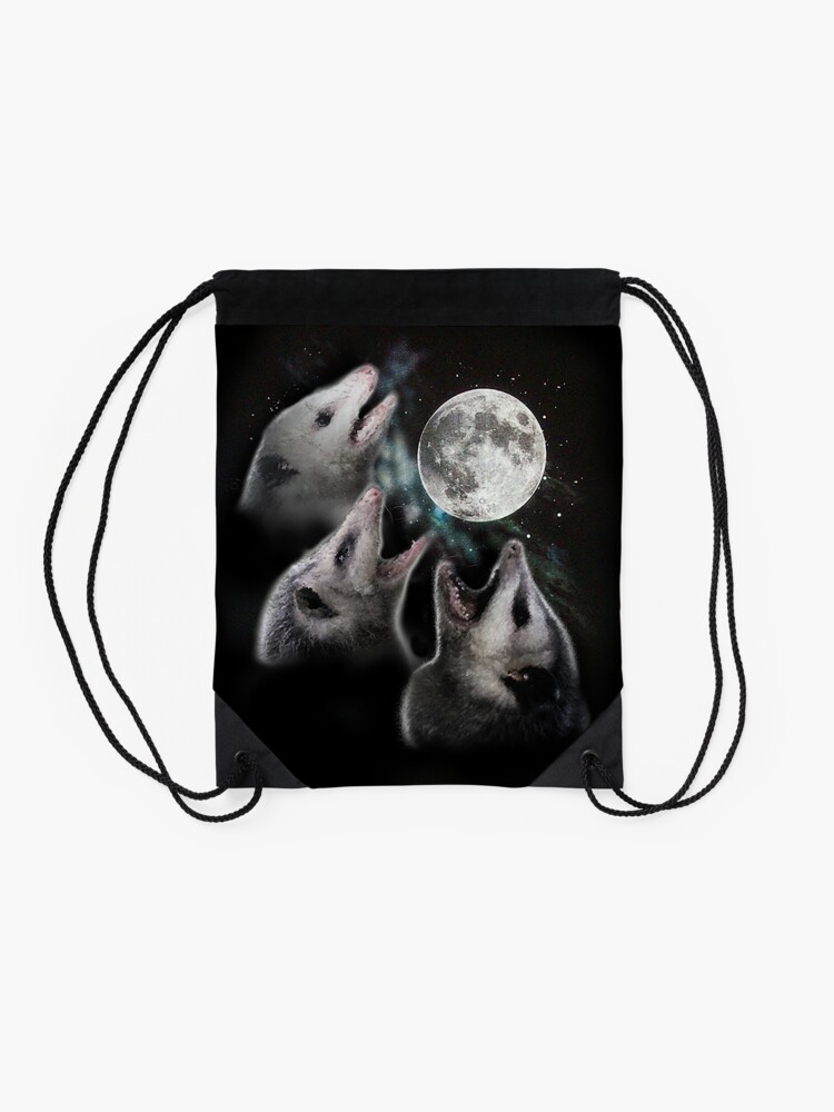 Thumbnail 2 of 3, Drawstring Bag, 3 Opossum Moon designed and sold by evilkidart.