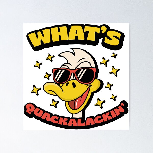 Item preview, What's Quackalackin' Retro Pun Funny Cool duck with sunglass designed and sold by ariaarti.