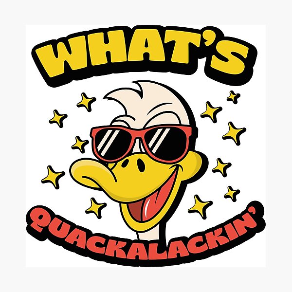 Item preview, What's Quackalackin' Retro Pun Funny Cool duck with sunglass designed and sold by ariaarti.