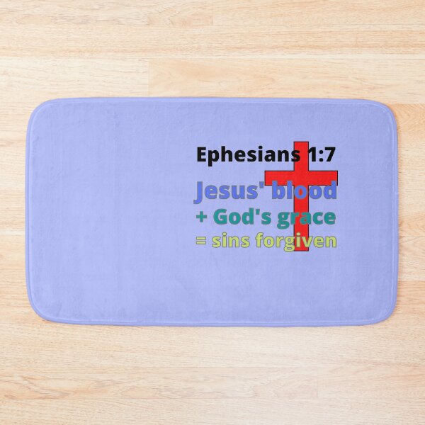 Item preview, Ephesians 1:7 Jesus' blood + God's grace = sins forgiven (colored) designed and sold by MGonline.