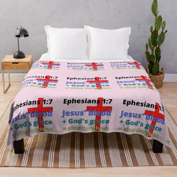 Item preview, Ephesians 1:7 Jesus' blood + God's grace = sins forgiven (colored) designed and sold by MGonline.