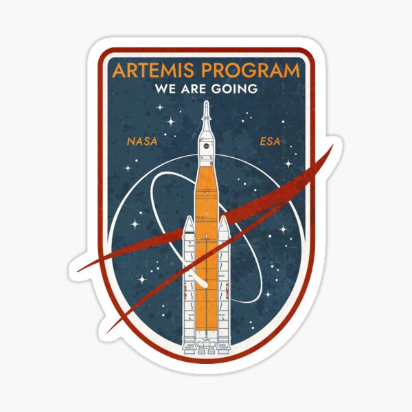 Pegatinas de la NASA, albóndigas de la NASA, gusano de la NASA, etiqueta  engomada de Artemis de la NASA